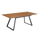 Raztegljiva jedilna miza ARLLO . Raztegljiva jedilna miza ARLLO je modernega dizajna. Mizna plošča je izdelana iz MDF- ja in kakovostnega furnirja v