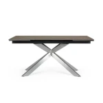 Raztegljiva jedilna miza ARZACHEL 160-240X90 . Raztegljiva jedilna miza ARZACHEL je sestavljena iz nerjaveče jeklene konstrukcije. Mizna plošča je iz