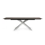 Raztegljiva jedilna miza ARZACHEL 160-240X90 . Raztegljiva jedilna miza ARZACHEL je sestavljena iz nerjaveče jeklene konstrukcije. Mizna plošča je iz