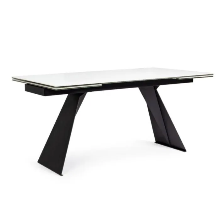 Raztegljiva jedilna miza BLAZAR črno-bela 160-240X90 Raztegljiva jedilna miza BLAZAR črno-bela 160-240X90 . Raztegljiva jedilna miza BLAZAR dobavljiva v črno-beli kombinaciji. Miza je modernega ter elegantnega