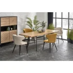 Raztegljiva jedilna miza BRIN, bo prinesla svežino in eleganco v vaš prostor. Narejena je iz kakovostnega MDF- ja in naravnega furnirja. Nogice so narejene