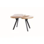 Raztegljiva jedilna miza DOMOS . Raztegljiva jedilna miza DOMOS je okrogle oblike in je raztegljiva. Narejena je iz kakovostnih materialov, je stabilna in za