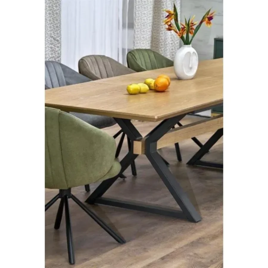 Raztegljiva jedilna miza FIJA . Raztegljiva jedilna miza FIJA, bo prinesla svežino in eleganco v vaš prostor. Narejena je iz kakovostnega naravnega furnirja