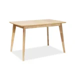 Raztegljiva jedilna miza HONEY vas bo navdušila v svojem skavdinavskem slogu. Mizna plošča je narejena iz MDF-a in furnirja, podnožje pe je leseno. Miza je
