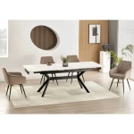 Raztegljiva jedilna miza IMPER . Raztegljiva jedilna miza IMPER je narejena do podrobnosti natančno. Očarali vas bodo njeni prefinjeno narejeni vzorci ter