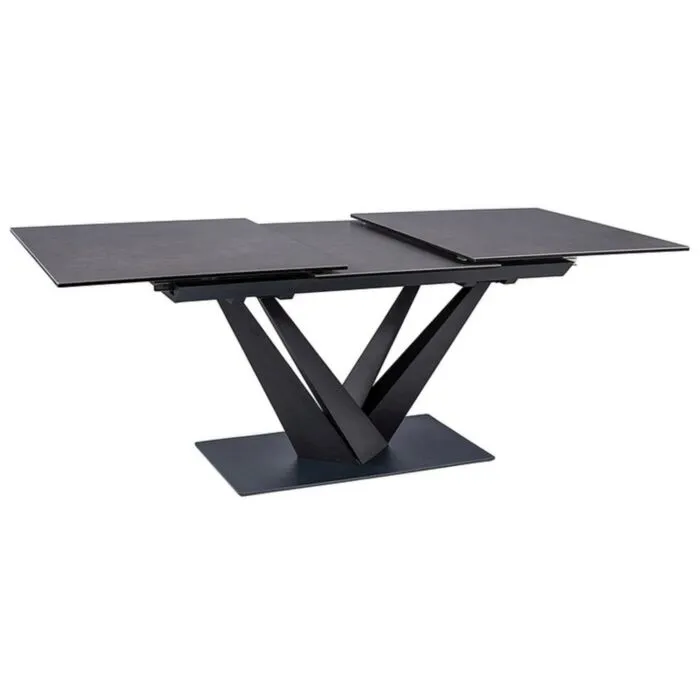 Raztegljiva jedilna miza KRONA 160 Raztegljiva jedilna miza KRONA 160 . Raztegljiva jedilna miza KRONA 160 je narejena iz kvalitetnega kaljenega stekla s keramiko. Okvir je iz metala, dobavljiva