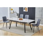 Raztegljiva jedilna miza LOLA 120 . Raztegljiva jedilna miza LOLA je modernega ter eleganttnega dizajna. Mizna plošča je narejena iz kvalitetne keramike v