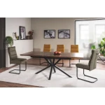 Raztegljiva jedilna miza LORBER . Raztegljiva jedilna miza LORBER predstavlja praktičnost in sodobni pristop k ureditvi jedilnega prostora. Mizna plošča je