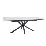 Raztegljiva jedilna miza LORBER - bela mat . Raztegljiva jedilna miza LORBER predstavlja praktičnost in sodobni pristop k ureditvi jedilnega prostora. Mizna