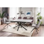 Raztegljiva jedilna miza LORBER - bela mat . Raztegljiva jedilna miza LORBER predstavlja praktičnost in sodobni pristop k ureditvi jedilnega prostora. Mizna