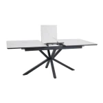 Raztegljiva jedilna miza LORBER - bela mat . Raztegljiva jedilna miza LORBER predstavlja praktičnost in sodobni pristop k ureditvi jedilnega prostora. Mizna