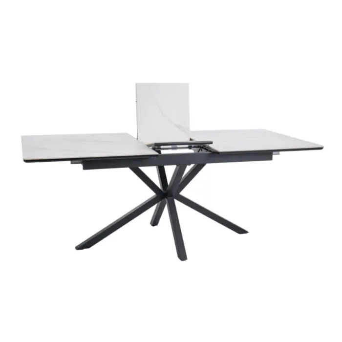 Raztegljiva jedilna miza LORBER - bela mat Raztegljiva jedilna miza LORBER - bela mat . Raztegljiva jedilna miza LORBER predstavlja praktičnost in sodobni pristop k ureditvi jedilnega prostora. Mizna