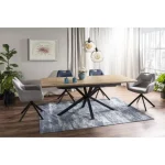 Raztegljiva jedilna miza LORBER - hrast . Raztegljiva jedilna miza LORBER predstavlja praktičnost in sodobni pristop k ureditvi jedilnega prostora. Mizna