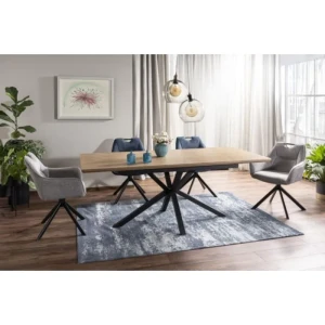 Raztegljiva jedilna miza LORBER - hrast . Raztegljiva jedilna miza LORBER predstavlja praktičnost in sodobni pristop k ureditvi jedilnega prostora. Mizna