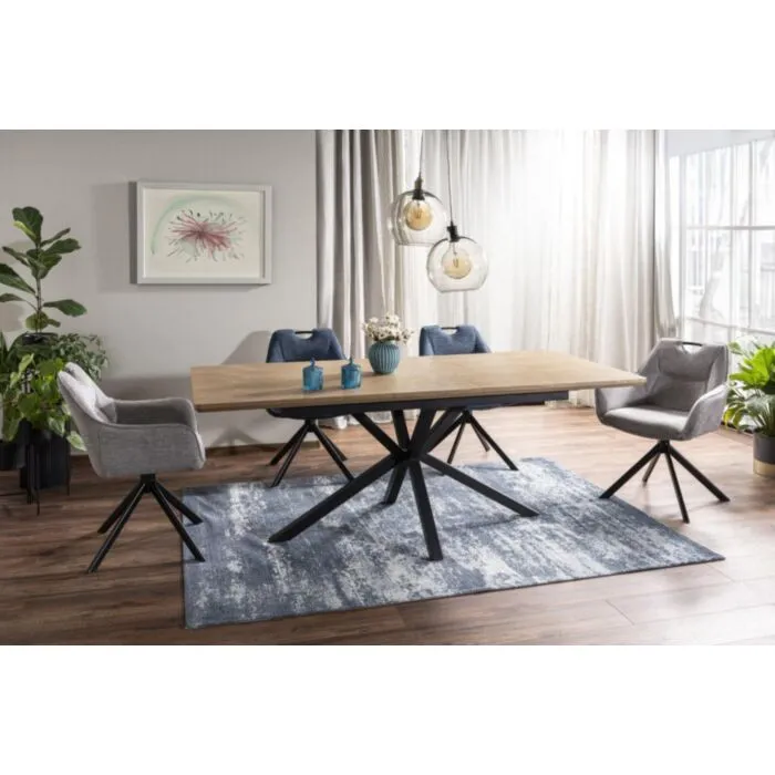 Raztegljiva jedilna miza LORBER - hrast . Raztegljiva jedilna miza LORBER predstavlja praktičnost in sodobni pristop k ureditvi jedilnega prostora. Mizna