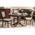 Raztegljiva jedilna miza MANGO, je klasična jedilna miza z rustikalnim izgledom. Miza je stabilna ter izdelana iz kvalitetnih materialov. Mizna plošča je