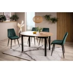 Raztegljiva jedilna miza OLMA . Raztegljiva jedilna miza OLMA je narejena iz laminirane plošče. Vložek 40x102 cm je shranjen ločeno. Dobavljiva je v hrastu