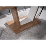 Raztegljiva jedilna miza PINTA 1 . Raztegljiva jedilna miza PINTA 1 je narejena iz kvalitetne laminirane plošče v kombinaciji svetlega hrasta ter bele mat