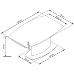 Raztegljiva jedilna miza ROSA . Jedilna miza ROSA se odlično poda v vsako jedilnico. Narejena je iz kovinskega podnožja, mizna plošča je steklena. Miza je