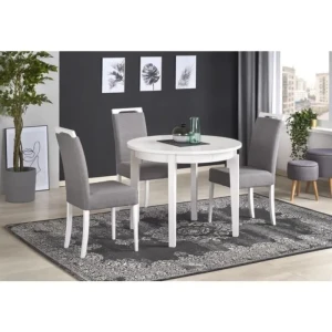 Raztegljiva jedilna miza SELEN bela . Raztegljiva miza SELEN bela je kakovostna masivna jedilna miza, ki se lahko podaljša za kar 100 cm. V vašem domu nikoli