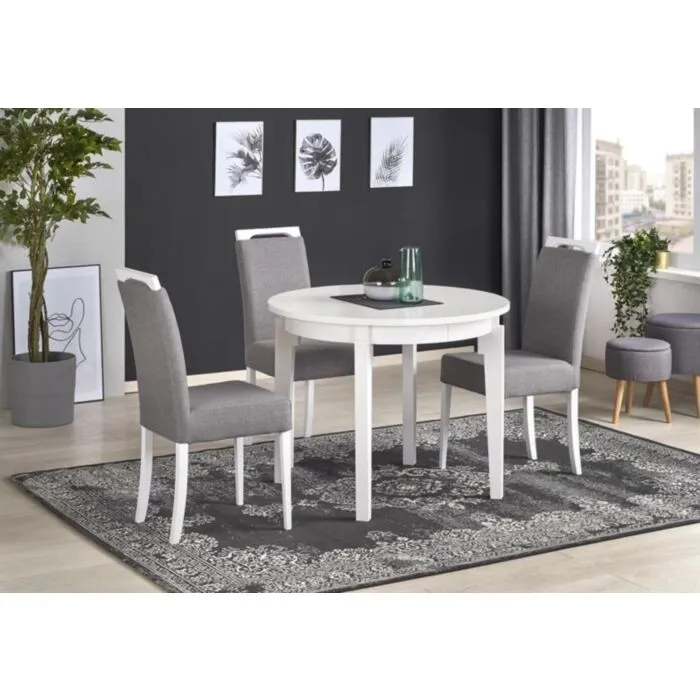 Raztegljiva jedilna miza SELEN bela Raztegljiva jedilna miza SELEN bela . Raztegljiva miza SELEN bela je kakovostna masivna jedilna miza, ki se lahko podaljša za kar 100 cm. V vašem domu nikoli