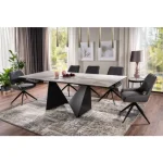 Raztegljiva jedilna miza SINJA, bo prinesla svežino in eleganco v vaš prostor. Mizna plošča je narejena iz kakovostnega kaljenega stekla in italjanske