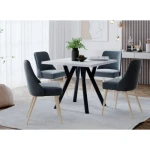 Raztegljiva jedilna miza SIVKA . Raztegljiva jedilna miza SIVKA je narejena iz kvalitetne laminirane plošče, ogroje je iz kovine. Dobavljiva je v dveh