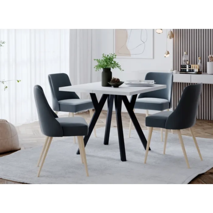 Raztegljiva jedilna miza SIVKA Raztegljiva jedilna miza SIVKA . Raztegljiva jedilna miza SIVKA je narejena iz kvalitetne laminirane plošče, ogroje je iz kovine. Dobavljiva je v dveh