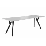 Raztegljiva jedilna miza SIVKA . Raztegljiva jedilna miza SIVKA je narejena iz kvalitetne laminirane plošče, ogroje je iz kovine. Dobavljiva je v dveh