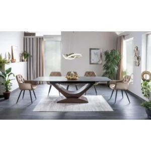 Raztegljiva jedilna miza SLADKO . Raztegljiva jedilna miza SLADKO je narejena do podrobnosti natančno. Očarali vas bodo njeni prefinjeno narejeni vzorci ter