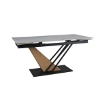 Raztegljiva jedilna miza SOKOL 180 - bela mat . Raztegljiva jedilna miza SOKOL 180 je narejena iz keramike, z efektom belega marmorja. Ogrodje je izdelano v