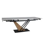 Raztegljiva jedilna miza SOKOL 180 - bela mat . Raztegljiva jedilna miza SOKOL 180 je narejena iz keramike, z efektom belega marmorja. Ogrodje je izdelano v