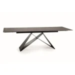 Raztegljiva jedilna miza TINE 2 majhna . Raztegljiva jedilna miza TINE 2 je modernega dizajna. Okvir je narejen iz kovine v črni mat barvi. Mizna plošča je