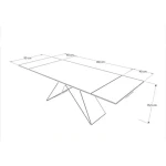 Raztegljiva jedilna miza TINE 3 . Raztegljiva jedilna miza TINE 3 je modernega dizajna. Dobavljiva v beli/črni mat barvi z učinkom marmorja. Mizna plošča