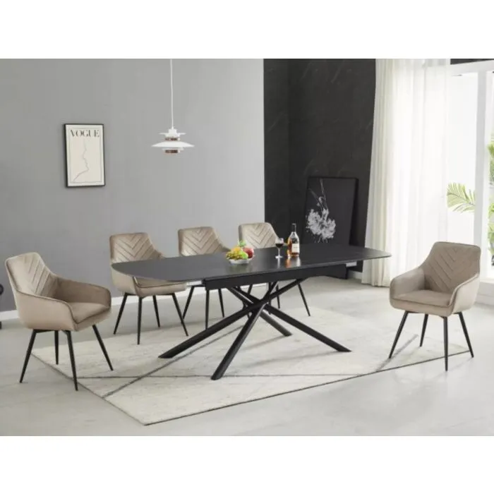 Raztegljiva jedilna miza VEKTOR Raztegljiva jedilna miza VEKTOR . Raztegljiva jedilna miza VEKTOR je narejena do podrobnosti natančno. Očarali vas bodo njeni prefinjeno narejeni vzorci ter