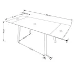 Raztegljiva kuhinjska miza EMA, bo prinesla svežino in eleganco v vaš prostor. Mizna plošča je narejena iz kakovostnega marmorja. Noge so narejene iz