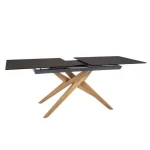 Raztegljiva kuhinjska miza LINA . Raztegljiva kuhinjska miza LINA, bo prinesla svežino in eleganco v vaš prostor. Narejena je iz kakovostnega kaljenega