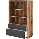 Regal FERGO . Regal FERGO je primeren za vsako dnevno sobo ili sobo za druženje. Ima eleganten izgled, ki dopolni vsak prostor. Ima dva predala ter 3 police.