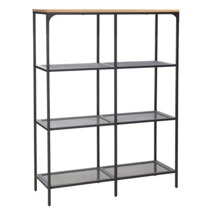 Regal KAI 1 . Regal KAI, je eleganten in kakovosten kos pohištva. Narejen je iz laminirane plošče, ogrodje je narejeno iz kovine. S svojo obliko je zelo