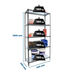 REGAL SIMONRACK 180X90X50 CM 5P/180KG ANTRACIT / GALVA