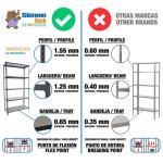 REGAL SIMONRACK 180X90X50 CM 5P/180KG ANTRACIT / GALVA - slika 7