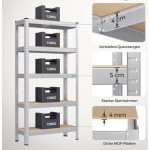 REGAL SONGMICS 150X75X30 CM 5P/130KG GLR030E01 RJAVO-SREBRN - slika 3