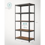 REGAL SONGMICS 200X100X50 CM 5P/120KG GLR050B11 NARAVNO-ČRN - slika 7