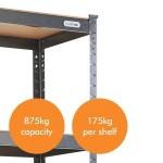 REGAL VONHAUS 5 POLIČNI MDF 1.8M - slika 12