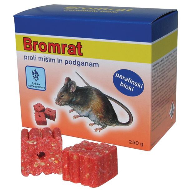 RODENTICID BROMRAT PARAFINSKI BLOKI 250 G RODENTICID BROMRAT PARAFINSKI BLOKI 250 G