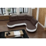 Sedežna garnitura ANJA . Kotna sedežna garnitura ANJA je zelo praktična in funkcionalna. Narejena je v kombinaciji kvalitetnega umetnega usnja in blaga.