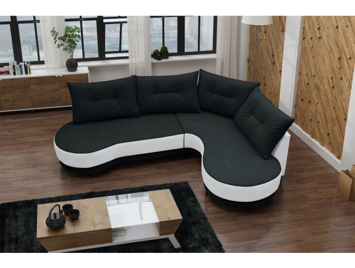 Kotna sedežna garnitura ANJA 2 je zelo praktična in funkcionalna. Narejena je v kombinaciji kvalitetnega umetnega usnja in blaga. Garnitura ima levi ali