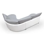 Sedežna garnitura ANJA . Kotna sedežna garnitura ANJA je zelo praktična in funkcionalna. Narejena je v kombinaciji kvalitetnega umetnega usnja in blaga.