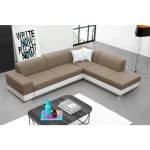 Sedežna garnitura DARKO . Kotna sedežna garnitura DARKO je odlična garnitura po odlični ceni. Narejena v kombinaciji umetnega usnja in blaga. Zraven