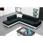 Sedežna garnitura DARKO . Kotna sedežna garnitura DARKO je odlična garnitura po odlični ceni. Narejena v kombinaciji umetnega usnja in blaga. Zraven